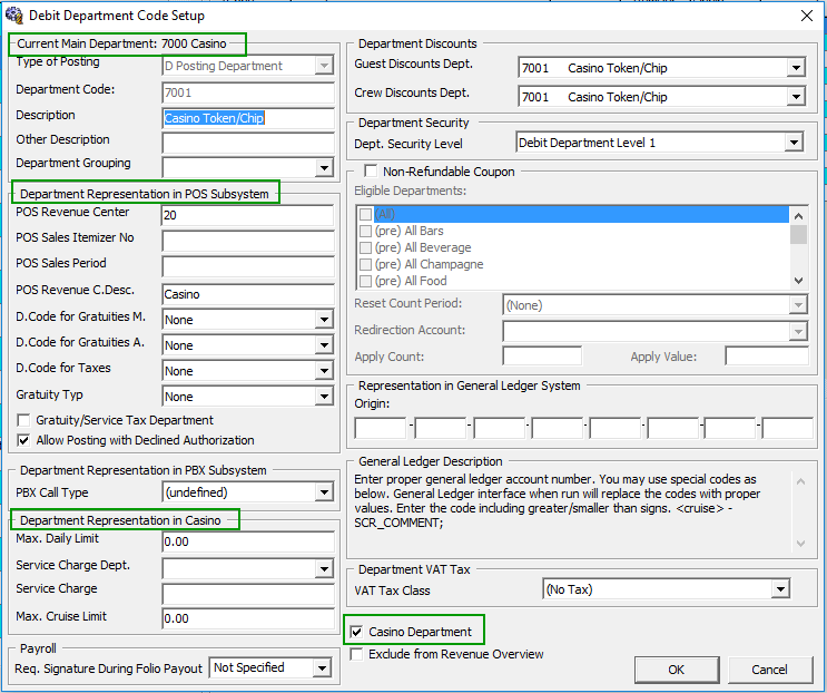 This figure shows the Department Code Setup