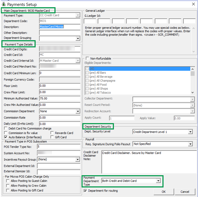 This figure shows the Department Code Setup