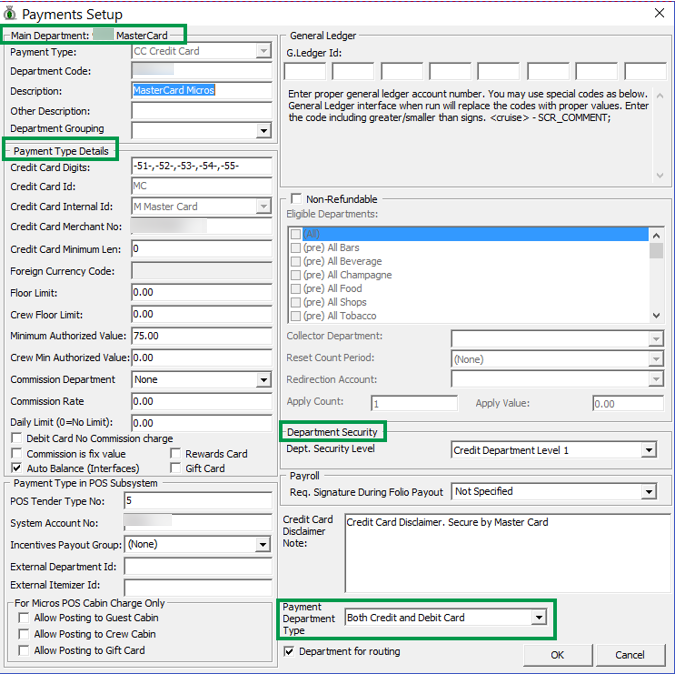 This figure shows the Department Code Setup