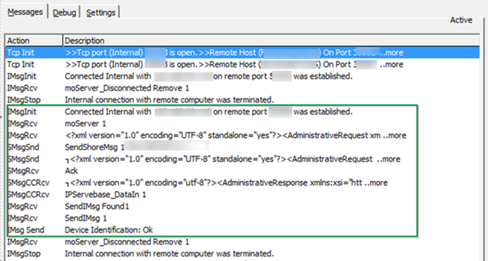 This figure shows the Ship Transfer — Device Initialization