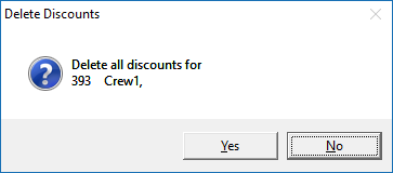 This figure shows the Delete Discount Prompt This figure shows the Delete Discount Prompt