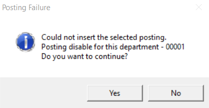 This figure shows the Disallow Department Posting Failure Prompt This figure shows the Disallow Department Posting Failure Prompt