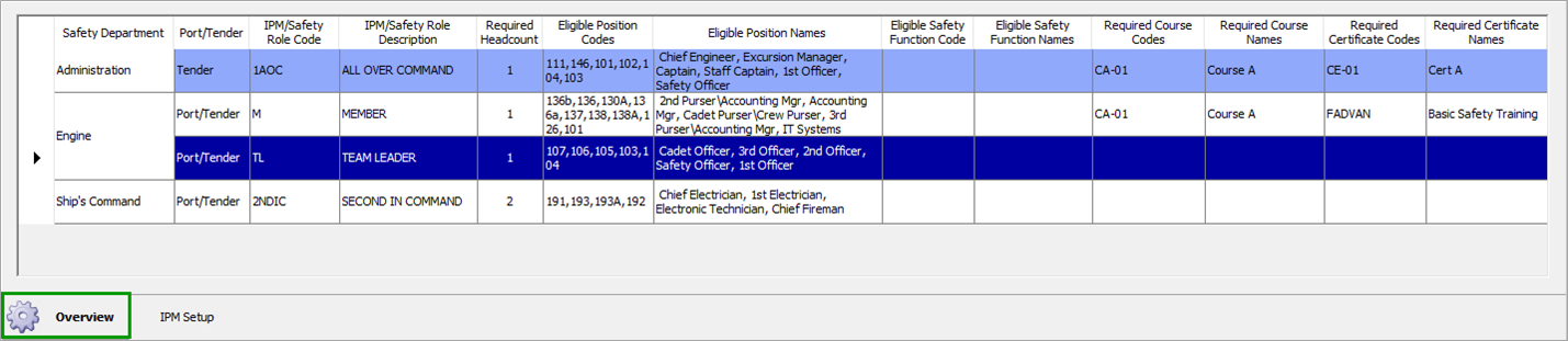 This figure shows the IPM Overview Window