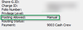 This figure shows the Manual Posting Allowed Status This figure shows the Manual Posting Allowed Status