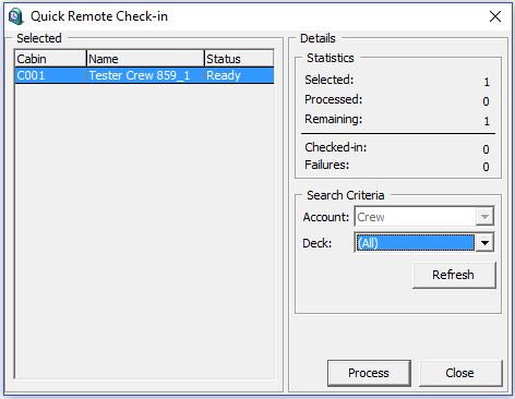 This figure shows the Quick Remote Check-In This figure shows the Quick Remote Check-In
