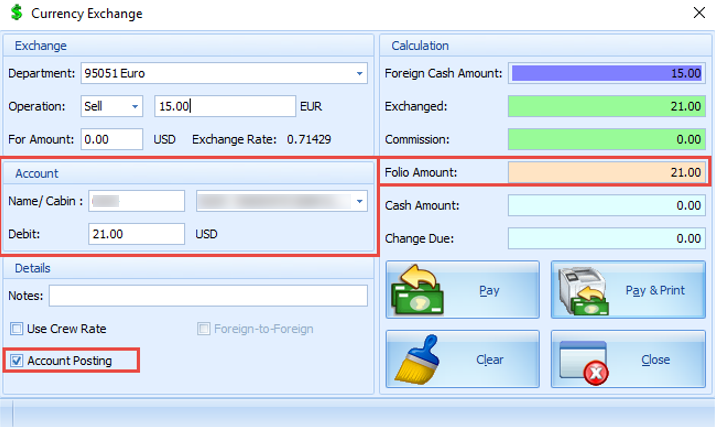 This figure shows the Exchange Charged to Account This figure shows the Exchange Charged to Account