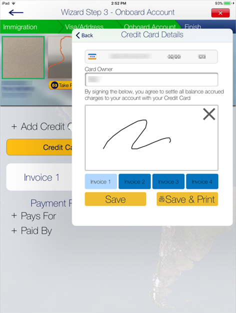This figure shows the Wizard Step 3 page that contains the Onboard Account information.