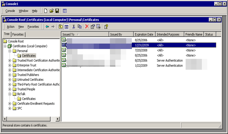 This figure shows the Console Root Window