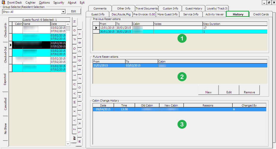 This figure shows the History Tab