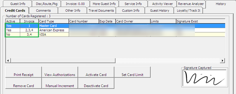 This figure shows the Multiple Credit Card Assignment