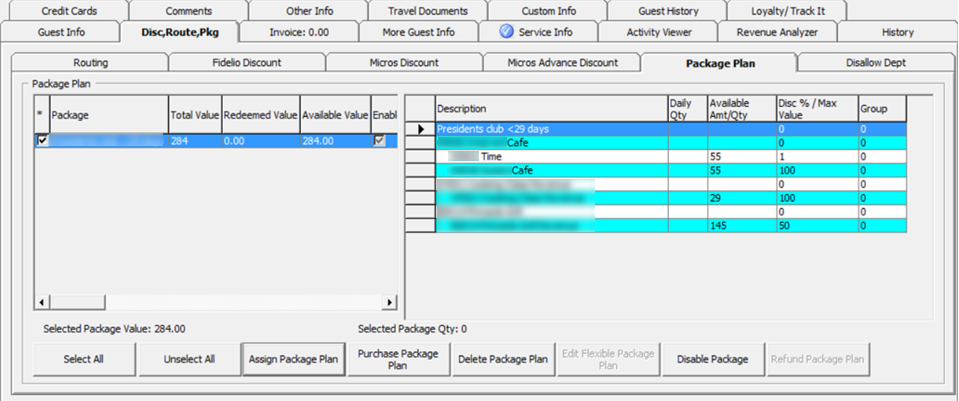 This figure shows the Package Plan Assigned/Purchased