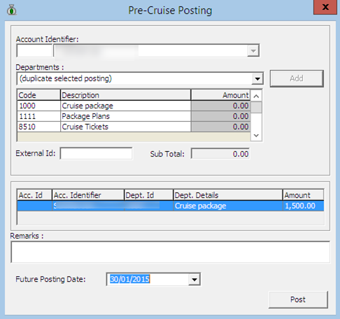 Tis figure shows the Pre-Cruise Posting Window