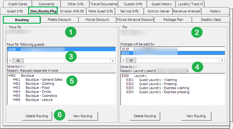 This figure shows the Routing Tab