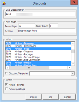 This figure shows the SPMS Dscounts Window