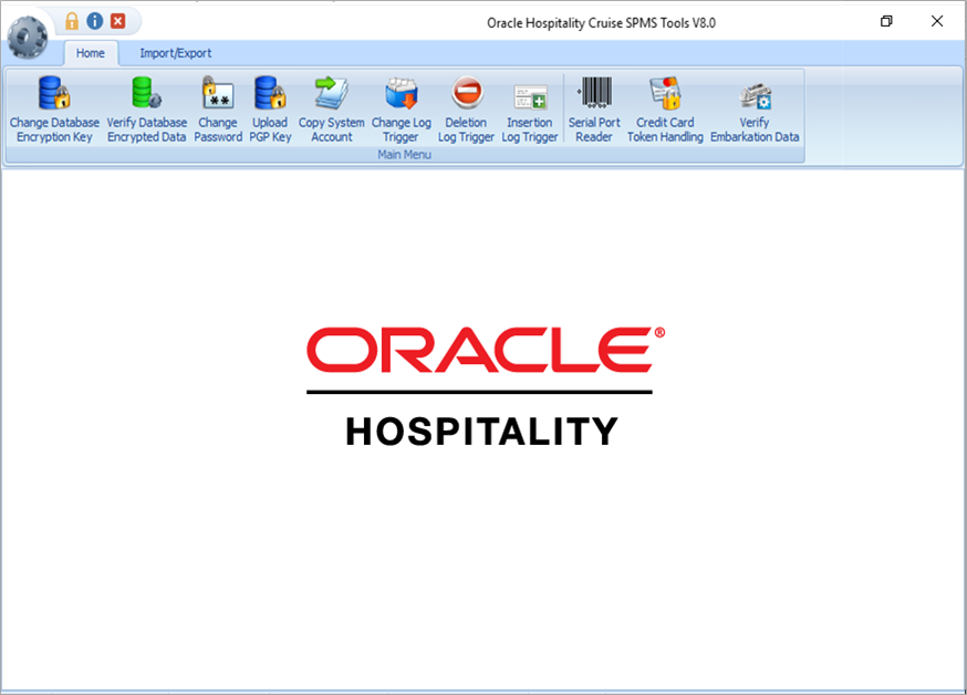 This figure shows the Tools Main Screen