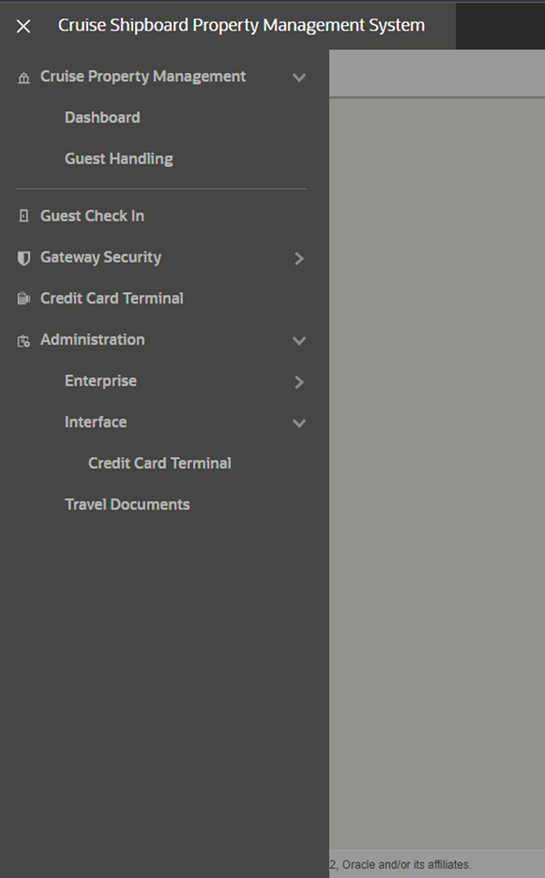 This figure shows the Administration Module, Interfaces Menu