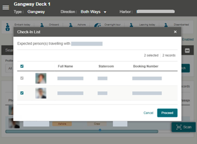 This figure shows the Batch Check In - Travel with List