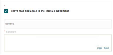 This figure shows the Contract Acknowledgement section.