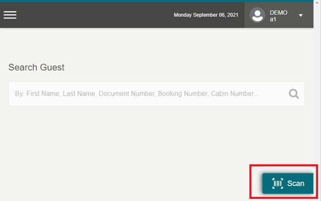 This figure shows the Search Guest - Scan Document