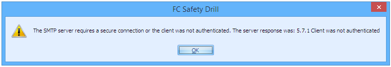 This figure shows the invalid SMTP prompt when sending an email notification.