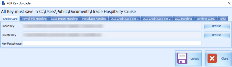 This figure shows the PGP Key Uploader window. This figure shows the PGP Key Uploader window.