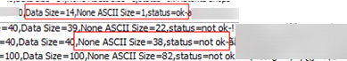 This figure shows the sample Non-ASCII status with an OK and not OK status. This figure shows the sample Non-ASCII status with an OK and not OK status.