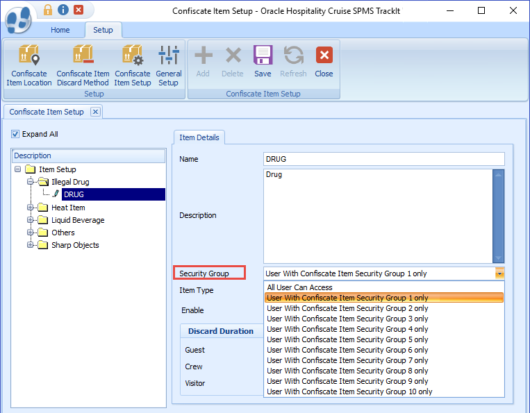 This figure shows the User Access Group Assignment