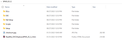 This figure shows the files of downloaded SPMS Package