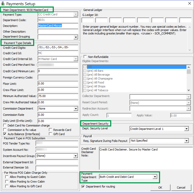 This figure shows the Department Code Setup