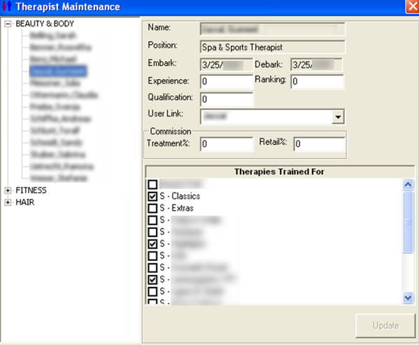 This figure shows the Therapist Maintenance