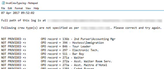 This figure shows the sample invalid records found when generating the XML file. This figure shows the sample invalid records found when generating the XML file.