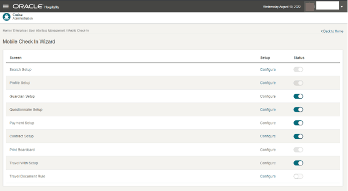 This figure shows the Mobile Check-In Wizard This figure shows the Mobile Check-In Wizard