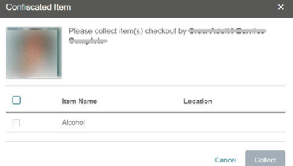 This figure shows the Confiscated Item
