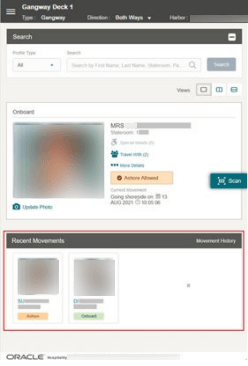 This figure shows the Recent Movement Page This figure shows the Recent Movement Page