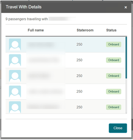 This figure shows the Travel With Details Page This figure shows the Travel With Details Page