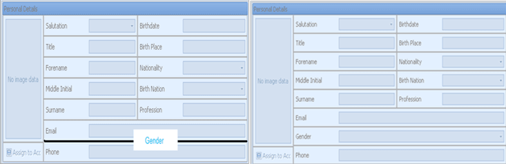 This figure shows the splitter location for a section/field in customized layout. This figure shows the splitter location for a section/field in customized layout.