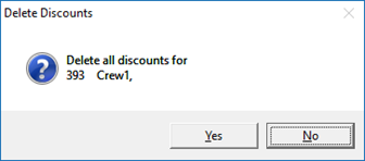 This figure shows the Delete Discount Prompt