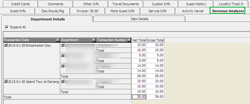 This figure shows the Revenue Analyzer Viewer Window This figure shows the Revenue Analyzer Viewer Window