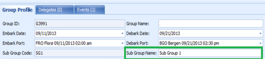 This figure shows the Sub Group Name in Group Profile