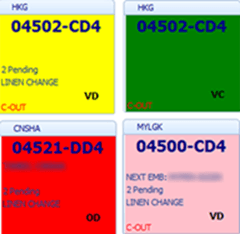 The figure shows the Pending Cabin Task display. The figure shows the Pending Cabin Task display.