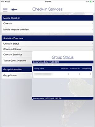 This figure shows the Group Information and the Check-In Status.