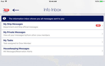 This figure shows the Info Inbox page This figure shows the Info Inbox page