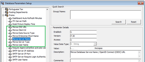 This figure shows the Simphony Database Connection This figure shows the Simphony Database Connection