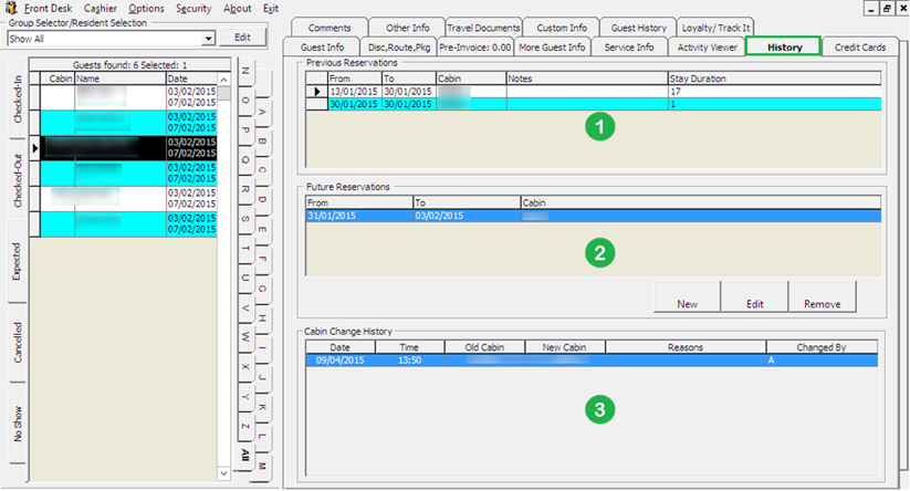 This figure shows the History Tab This figure shows the History Tab
