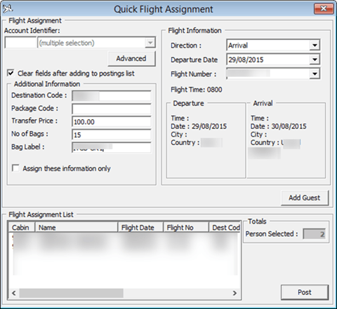 this figure shows the Quick Flight Assignment this figure shows the Quick Flight Assignment