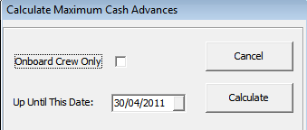 The figure shows the Calculate Maximum Cash Advances section. The figure shows the Calculate Maximum Cash Advances section.