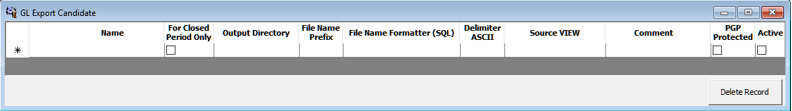 The figure shows the GL Export Setup window.
