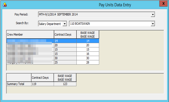 The figure shows the Pay Units Data Entry window. The figure shows the Pay Units Data Entry window.