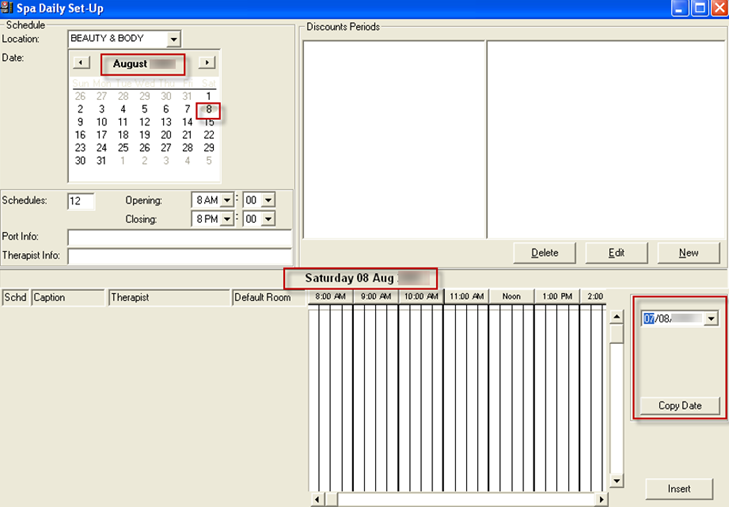 This figure shows the Spa Daily Setup
