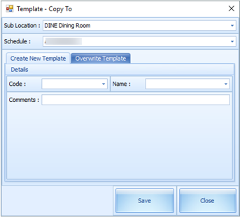 This figure shows the Schedule Template Copy To window. This figure shows the Schedule Template Copy To window.
